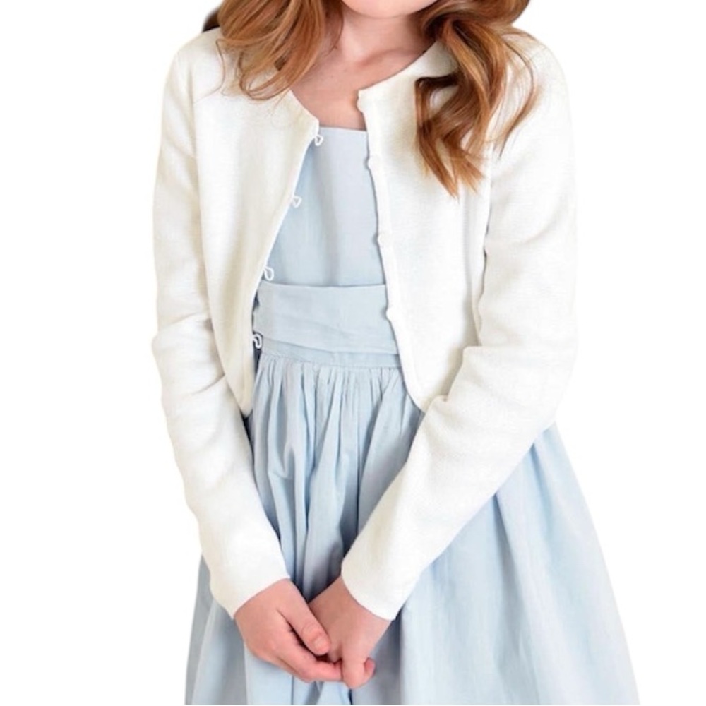 Hope & Henry Baby Girl Ivory Cropped Cardigan Sweater 18-24 Months